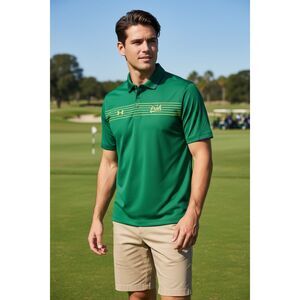 NWT Under Armour Men's Notre Dame Fighting Irish Shamrock Chest Stripe Polo SM